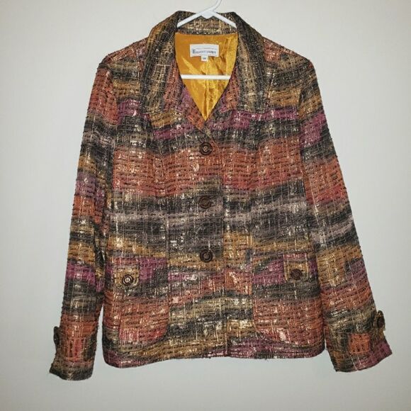 ELLIOTT LAUREN AUTUMN FALL COLORED BLAZER JACKET GORGEOUS SIZE 14 - Picture 1 of 6